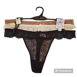 NWT Carrie Amber Intimates Lace Thong multipack 3X